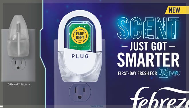 O perfume ficou mais inteligente com o novo Febreze Fade Defy Plug
