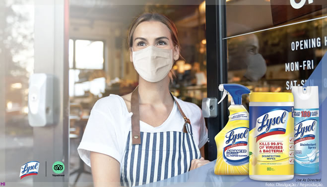 Lysol e Tripadvisor vão apoiar 8 milhões empresas de turismo e hospitalidade nos EUA