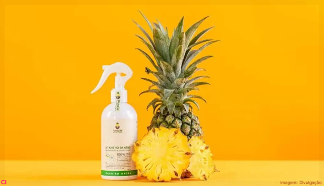 Startup transforma cascas de abacaxi em produtos de limpeza