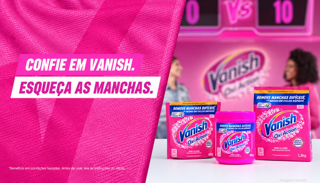 Vanish estreia campanha para nova fórmula em ciclos rápidos
